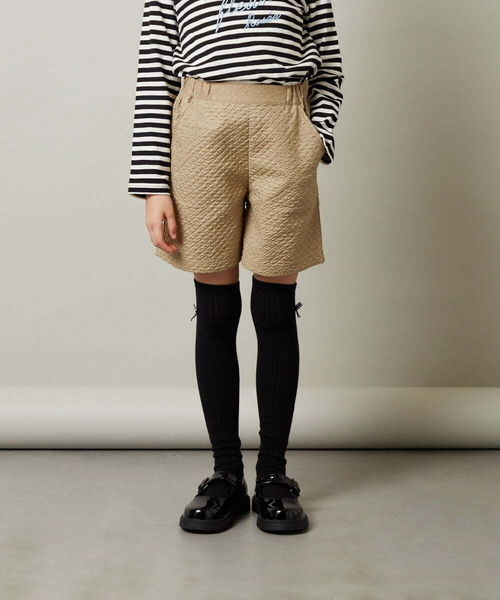 a.v.v（アーヴェヴェ）の「[140-150]【セットアップ対応】フクレショートパンツ（その他パンツ・キッズ・ベージュ/ブラック・140/150）」の7枚目の写真