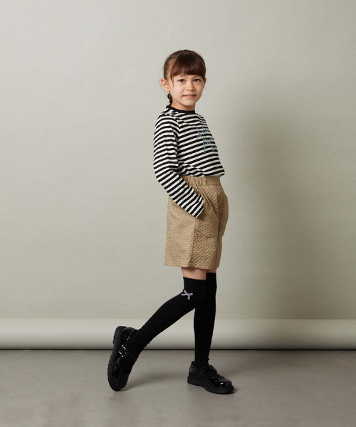 a.v.v（アーヴェヴェ）の「[140-150]【セットアップ対応】フクレショートパンツ（その他パンツ・キッズ・ベージュ/ブラック・140/150）」の9枚目の写真