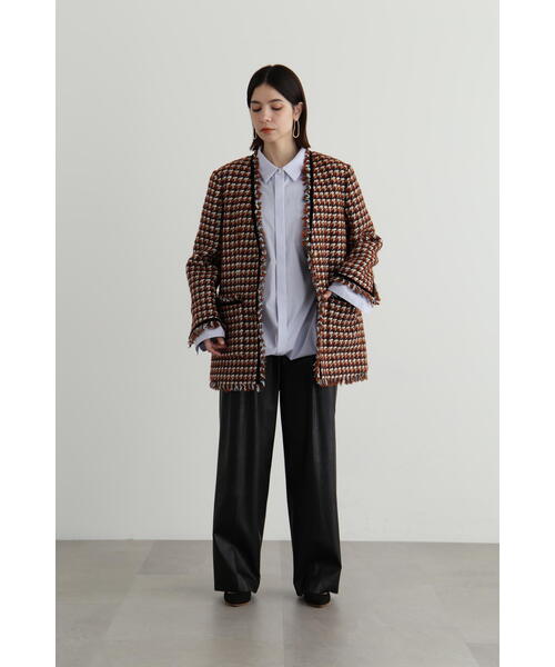 JILL STUART（ジルスチュアート）の「◆カラーミックスツイードジャケット（ノーカラージャケット・レディース・ブラウン・MEDIUM/SMALL）」の22枚目の写真