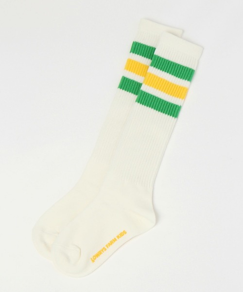 LOWRYS FARM(ローリーズファーム)の「フトラインハイソックス 979828(ソックス/靴下・キッズ・ピンク/ネイビー/ブラック/パープル/グリーン・LARGE/MEDIUM)」の2枚目の写真