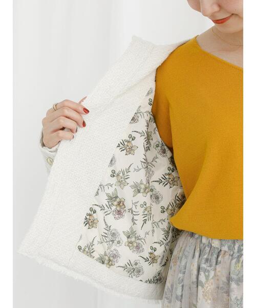 Te chichi TERRASSE(テチチテラス)の「【日比谷花壇コラボ】ツイードノーカラージャケット(ノーカラージャケット・レディース・ブラック/オフホワイト・F)」の19枚目の写真