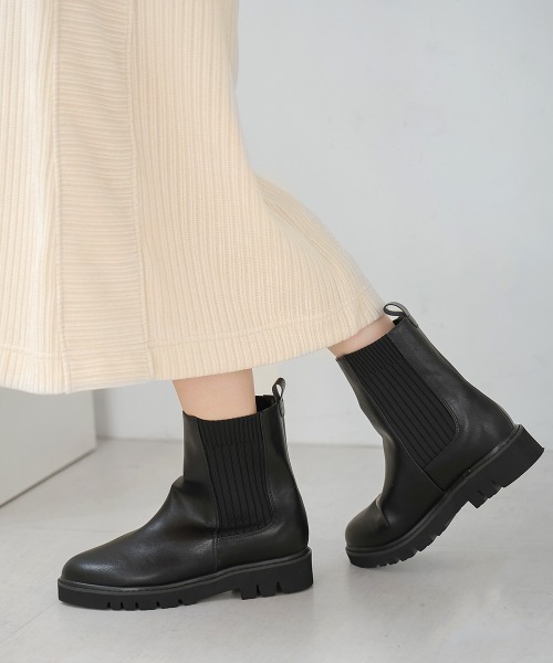 Bou Jeloud（ブージュルード）の「ニットサイドゴアショートブーツ（ブーツ・レディース・ブラック・M/L）」の7枚目の写真