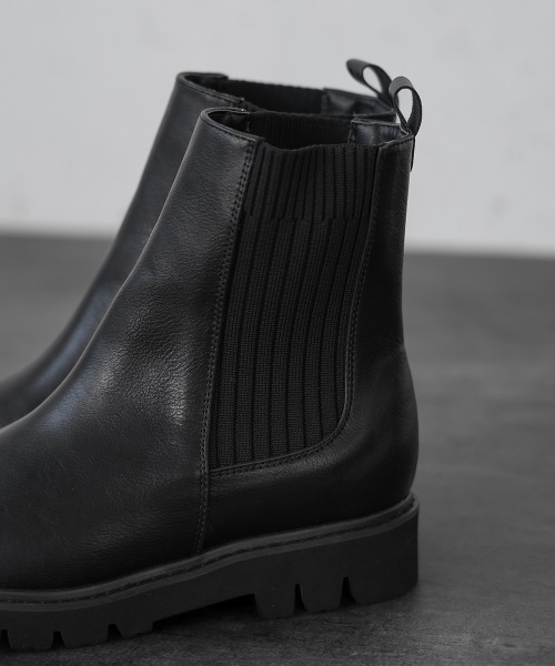 Bou Jeloud（ブージュルード）の「ニットサイドゴアショートブーツ（ブーツ・レディース・ブラック・M/L）」の10枚目の写真