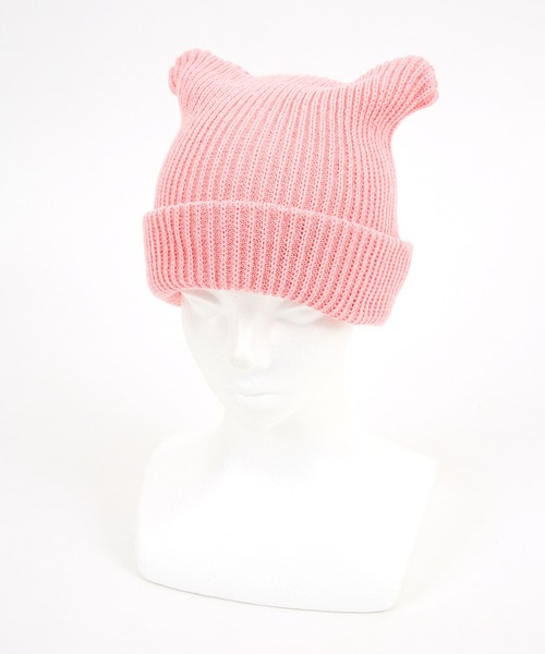 an meets zakka（アンミツザッカ）の「an meets zakka 猫耳ニット帽（ニットキャップ/ビーニー・レディース・オレンジ/ベージュ/グレー/ブルー/パープル/ブラック/イエロー/ホワイト/ネイビー/レッド/グリーン/ピンク・ONE SIZE/ONESIZE）」の10枚目の写真