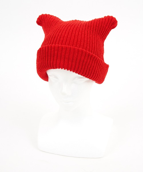 an meets zakka（アンミツザッカ）の「an meets zakka 猫耳ニット帽（ニットキャップ/ビーニー・レディース・オレンジ/ベージュ/グレー/ブルー/パープル/ブラック/イエロー/ホワイト/ネイビー/レッド/グリーン/ピンク・ONE SIZE/ONESIZE）」の18枚目の写真