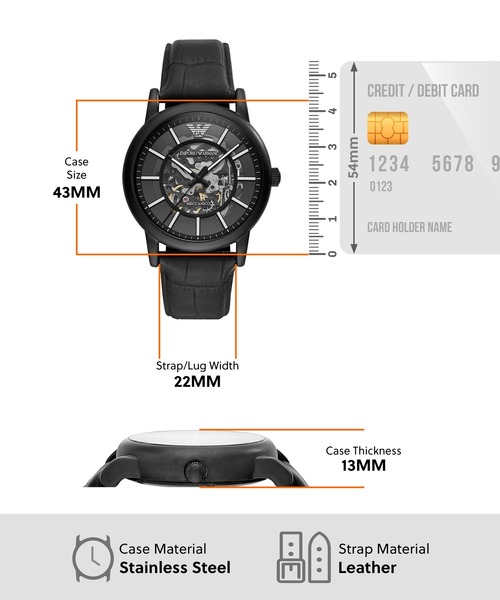 EMPORIO ARMANI(エンポリオアルマーニ)の「エンポリオ・アルマーニ 腕時計 メンズ アナログ レザー AR60008(アナログ腕時計・メンズ・ブラック・FREE)」の8枚目の写真