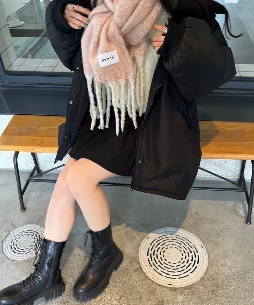 nemne store（ネンネストア）の「【低身長サイズあり】中綿モンスターパーカー（ダウンジャケット/コート・レディース・アイボリー/ブラック・SMALL/MEDIUM）」の12枚目の写真