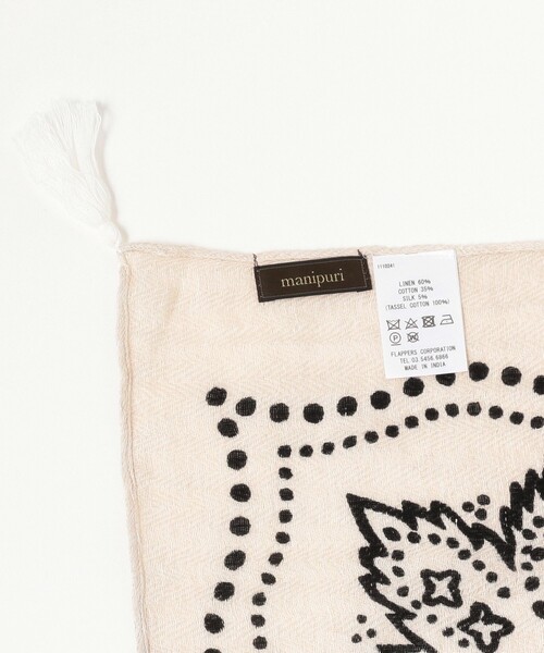 manipuri(マニプリ)の「manipuri / 別注 バンダナ ストール(ストール/ショール・レディース・ホワイト/ブラック・ONE SIZE)」の14枚目の写真
