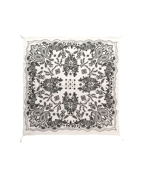 manipuri(マニプリ)の「manipuri / 別注 バンダナ ストール(ストール/ショール・レディース・ホワイト/ブラック・ONE SIZE)」の15枚目の写真