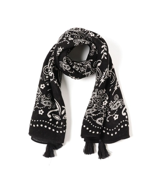 manipuri(マニプリ)の「manipuri / 別注 バンダナ ストール(ストール/ショール・レディース・ホワイト/ブラック・ONE SIZE)」の16枚目の写真