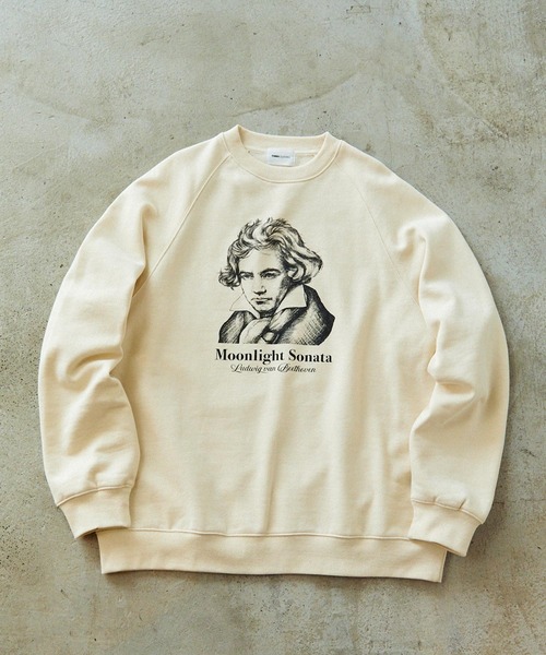EMMA CLOTHES(エマクローズ)の「【Beethoven/Bach】偉人デザイン ヘビーウェイトオーバーサイズラグランスウェット EMMA CLOTHES(スウェット・メンズ・トップグレー/ネイビー/ブラック/アイボリー・M/L)」の13枚目の写真