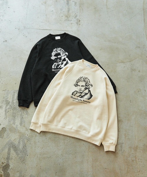 EMMA CLOTHES(エマクローズ)の「【Beethoven/Bach】偉人デザイン ヘビーウェイトオーバーサイズラグランスウェット EMMA CLOTHES(スウェット・メンズ・トップグレー/ネイビー/ブラック/アイボリー・M/L)」の18枚目の写真