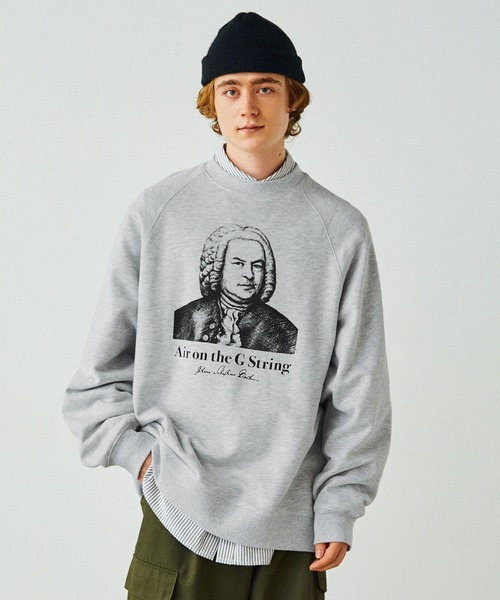 EMMA CLOTHES(エマクローズ)の「【Beethoven/Bach】偉人デザイン ヘビーウェイトオーバーサイズラグランスウェット EMMA CLOTHES(スウェット・メンズ・トップグレー/ネイビー/ブラック/アイボリー・M/L)」の10枚目の写真
