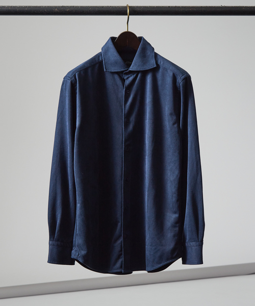 RECENCY OF MINE（リーセンシー オブ マイン）の「【FLEX SHIRTS】ネオスウェード ツイル 長袖シャツ（シャツ/ブラウス・メンズ・ネイビー/グレー/ホワイト・44/48/46/50）」の6枚目の写真