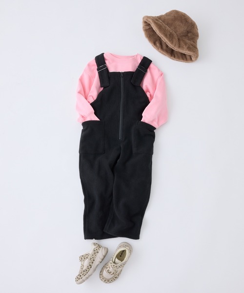 CIAOPANIC TYPY（チャオパニックティピー）の「【KIDS】サイドポケットフリースフィッシングサロペット（サロペット/オーバーオール・キッズ・グレイッシュベージュ/ブラック・XXL/L/M/S/XL）」の5枚目の写真