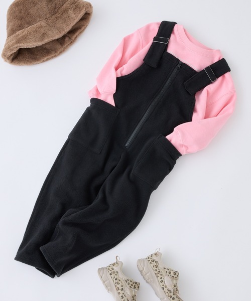 CIAOPANIC TYPY（チャオパニックティピー）の「【KIDS】サイドポケットフリースフィッシングサロペット（サロペット/オーバーオール・キッズ・グレイッシュベージュ/ブラック・XXL/L/M/S/XL）」の4枚目の写真