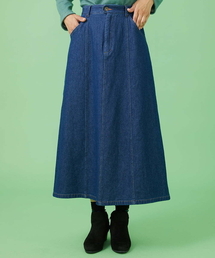 バックスリットロングデニムスカート