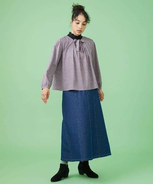 Jocomomola(ホコモモラ)の「バックスリットロングデニムスカート(スカート・レディース・ネイビー・42/40)」の12枚目の写真