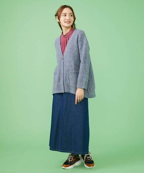 Jocomomola(ホコモモラ)の「バックスリットロングデニムスカート(スカート・レディース・ネイビー・42/40)」の15枚目の写真