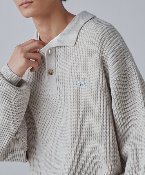 PENNEYS（ぺニーズ）の「PENNEYS（ぺニーズ）別注ルーズポロニット（ニット/セーター・メンズ・ナチュラル/オレンジ系その他/ブラック・S/M/L/XL）」の4枚目の写真