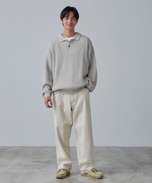 PENNEYS（ぺニーズ）の「PENNEYS（ぺニーズ）別注ルーズポロニット（ニット/セーター・メンズ・ナチュラル/オレンジ系その他/ブラック・S/M/L/XL）」の5枚目の写真