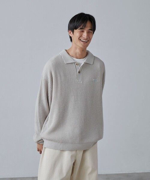 PENNEYS（ぺニーズ）の「PENNEYS（ぺニーズ）別注ルーズポロニット（ニット/セーター・メンズ・ナチュラル/オレンジ系その他/ブラック・S/M/L/XL）」の6枚目の写真
