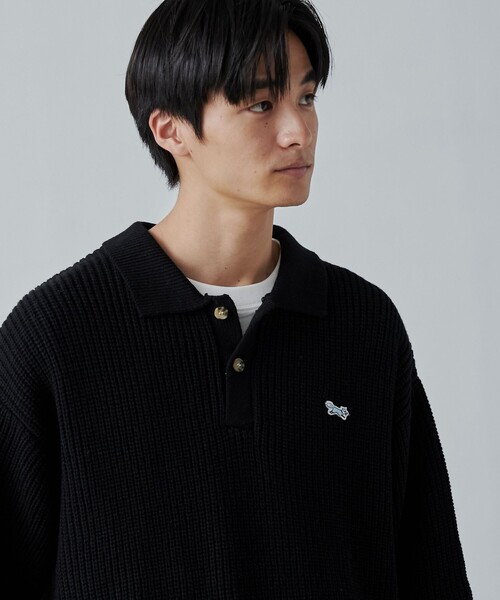 PENNEYS（ぺニーズ）の「PENNEYS（ぺニーズ）別注ルーズポロニット（ニット/セーター・メンズ・ナチュラル/オレンジ系その他/ブラック・S/M/L/XL）」の10枚目の写真