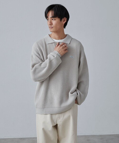 PENNEYS（ぺニーズ）の「PENNEYS（ぺニーズ）別注ルーズポロニット（ニット/セーター・メンズ・ナチュラル/オレンジ系その他/ブラック・S/M/L/XL）」の17枚目の写真