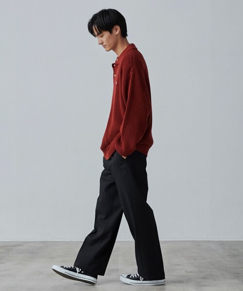 PENNEYS（ぺニーズ）の「PENNEYS（ぺニーズ）別注ルーズポロニット（ニット/セーター・メンズ・ナチュラル/オレンジ系その他/ブラック・S/M/L/XL）」の19枚目の写真