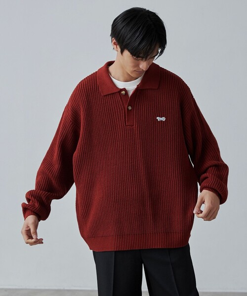 PENNEYS（ぺニーズ）の「PENNEYS（ぺニーズ）別注ルーズポロニット（ニット/セーター・メンズ・ナチュラル/オレンジ系その他/ブラック・S/M/L/XL）」の20枚目の写真