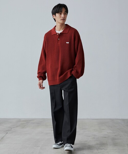 PENNEYS（ぺニーズ）の「PENNEYS（ぺニーズ）別注ルーズポロニット（ニット/セーター・メンズ・ナチュラル/オレンジ系その他/ブラック・S/M/L/XL）」の21枚目の写真
