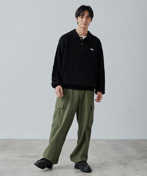 PENNEYS（ぺニーズ）の「PENNEYS（ぺニーズ）別注ルーズポロニット（ニット/セーター・メンズ・ナチュラル/オレンジ系その他/ブラック・S/M/L/XL）」の22枚目の写真