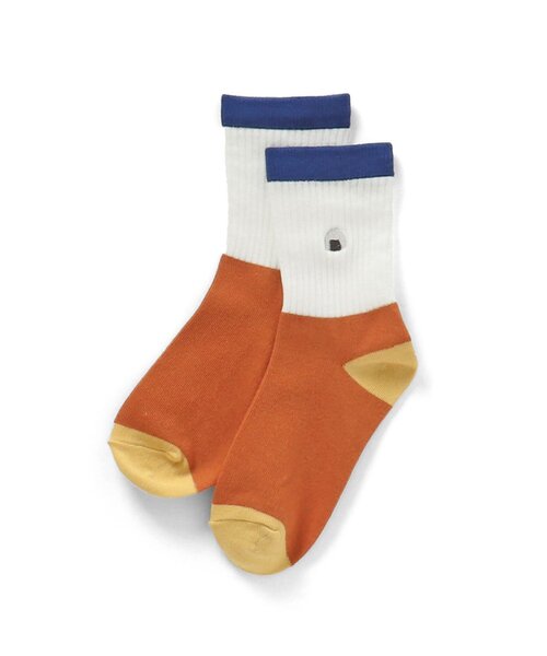 apres les cours（アプレレクール）の「ワンポイントモチーフ刺繍ソックス（ソックス/靴下・キッズ・ネイビー/アイボリー/グリーン/マスタード・18/21/15 /12）」の2枚目の写真