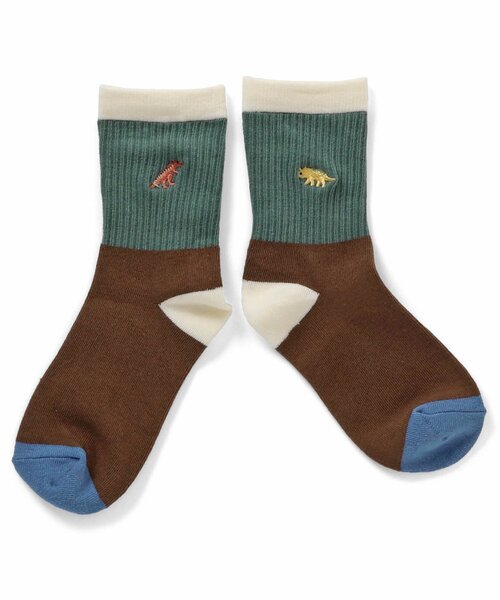 apres les cours（アプレレクール）の「ワンポイントモチーフ刺繍ソックス（ソックス/靴下・キッズ・ネイビー/アイボリー/グリーン/マスタード・18/21/15 /12）」の12枚目の写真