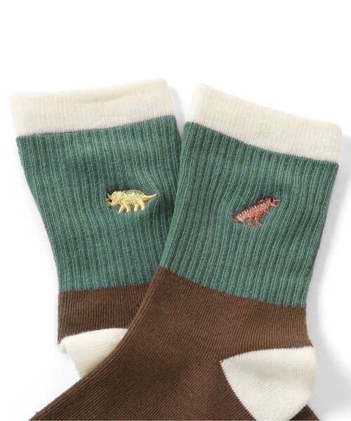 apres les cours（アプレレクール）の「ワンポイントモチーフ刺繍ソックス（ソックス/靴下・キッズ・ネイビー/アイボリー/グリーン/マスタード・18/21/15 /12）」の14枚目の写真