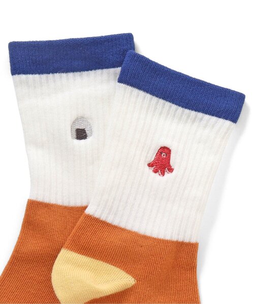 apres les cours（アプレレクール）の「ワンポイントモチーフ刺繍ソックス（ソックス/靴下・キッズ・ネイビー/アイボリー/グリーン/マスタード・18/21/15 /12）」の13枚目の写真