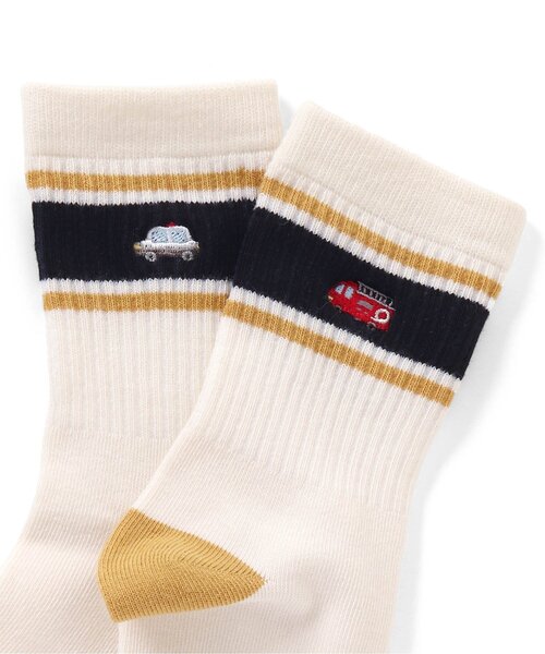 apres les cours（アプレレクール）の「ワンポイントモチーフ刺繍ソックス（ソックス/靴下・キッズ・ネイビー/アイボリー/グリーン/マスタード・18/21/15 /12）」の9枚目の写真