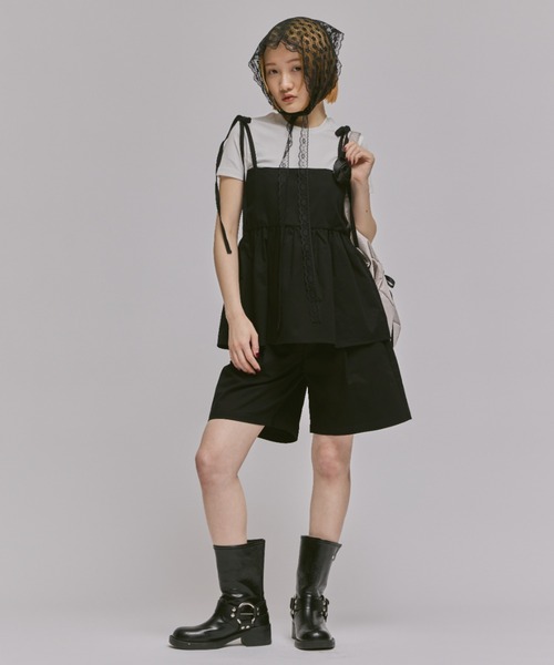 FEKETE（フェケテ）の「PEPLUM RIBBON CAMISOLE / ぺプラムキャミソール（キャミソール・レディース・ライトグレー/ブラック・FREE）」の6枚目の写真