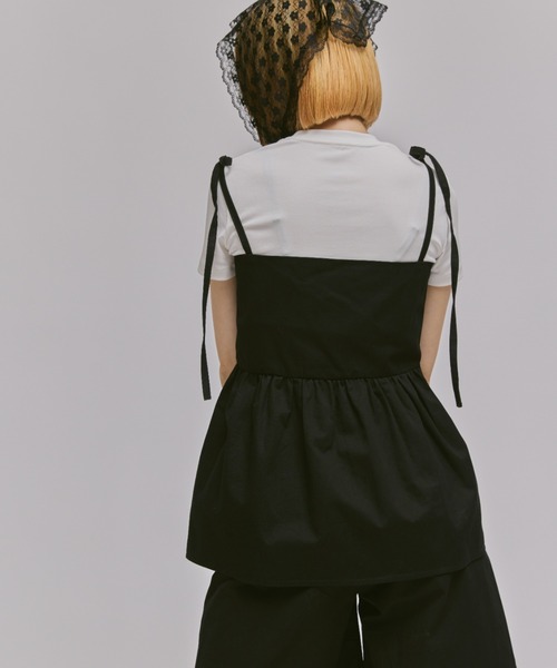 FEKETE（フェケテ）の「PEPLUM RIBBON CAMISOLE / ぺプラムキャミソール（キャミソール・レディース・ライトグレー/ブラック・FREE）」の10枚目の写真