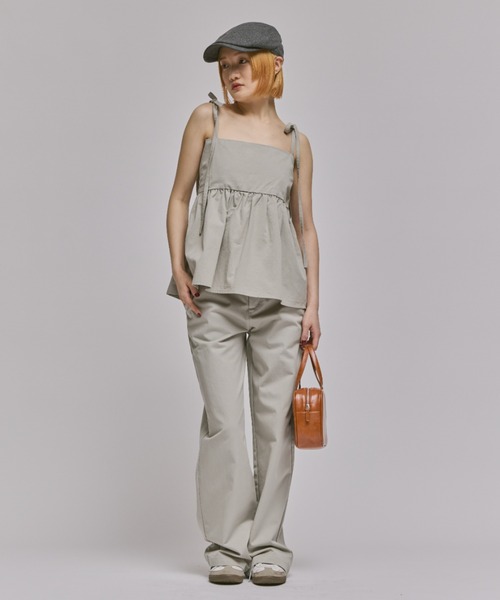 FEKETE（フェケテ）の「PEPLUM RIBBON CAMISOLE / ぺプラムキャミソール（キャミソール・レディース・ライトグレー/ブラック・FREE）」の21枚目の写真