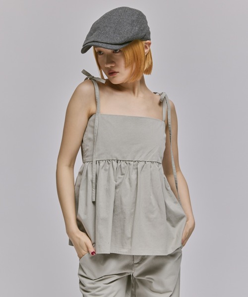 FEKETE（フェケテ）の「PEPLUM RIBBON CAMISOLE / ぺプラムキャミソール（キャミソール・レディース・ライトグレー/ブラック・FREE）」の17枚目の写真