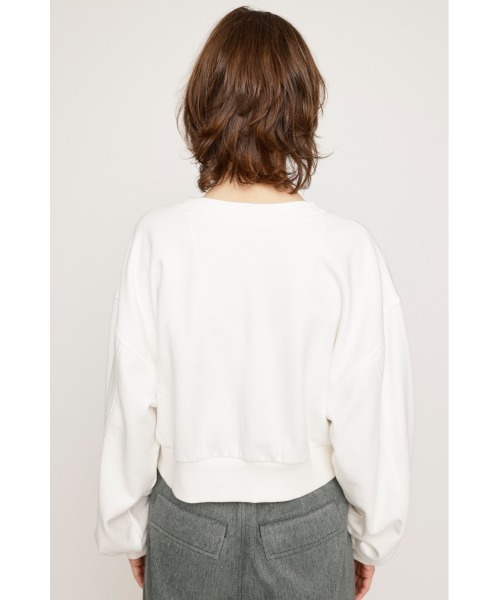 SLY（スライ）の「LOGO CROPPED SW TOPS ロゴ クロップド スウェット トップス（スウェット・レディース・ホワイト/ブラック/ライトピンク/杢グレー・FREE）」の9枚目の写真