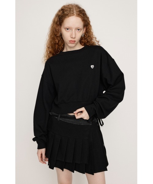 SLY（スライ）の「LOGO CROPPED SW TOPS ロゴ クロップド スウェット トップス（スウェット・レディース・ホワイト/ブラック/ライトピンク/杢グレー・FREE）」の13枚目の写真