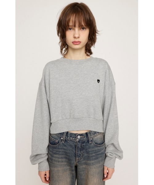 SLY（スライ）の「LOGO CROPPED SW TOPS ロゴ クロップド スウェット トップス（スウェット・レディース・ホワイト/ブラック/ライトピンク/杢グレー・FREE）」の17枚目の写真