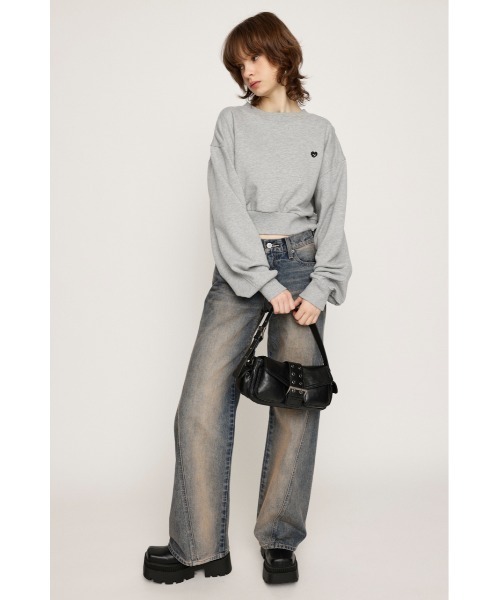 SLY（スライ）の「LOGO CROPPED SW TOPS ロゴ クロップド スウェット トップス（スウェット・レディース・ホワイト/ブラック/ライトピンク/杢グレー・FREE）」の18枚目の写真