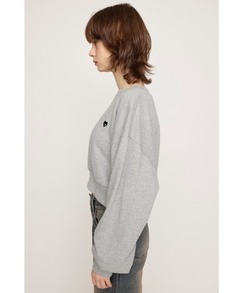 SLY（スライ）の「LOGO CROPPED SW TOPS ロゴ クロップド スウェット トップス（スウェット・レディース・ホワイト/ブラック/ライトピンク/杢グレー・FREE）」の20枚目の写真