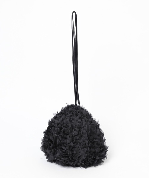 yuw（ユウ）の「チュールシシュウＢＡＧ 997287（ハンドバッグ・レディース・ブラック/アイボリー・FREE）」の9枚目の写真