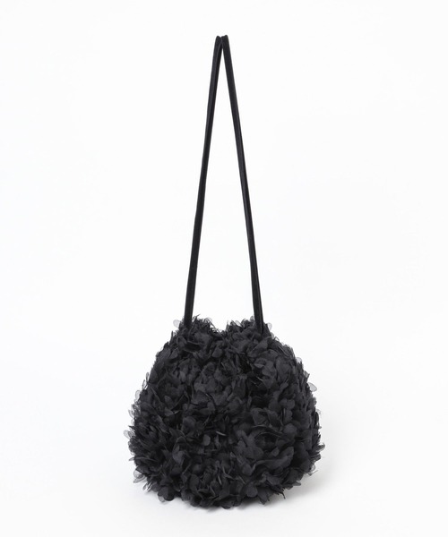 yuw（ユウ）の「チュールシシュウＢＡＧ 997287（ハンドバッグ・レディース・ブラック/アイボリー・FREE）」の4枚目の写真