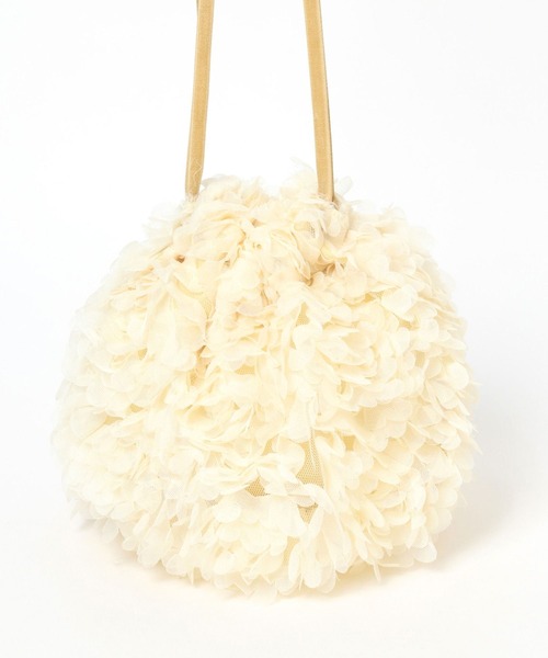 yuw（ユウ）の「チュールシシュウＢＡＧ 997287（ハンドバッグ・レディース・ブラック/アイボリー・FREE）」の13枚目の写真