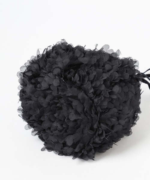 yuw（ユウ）の「チュールシシュウＢＡＧ 997287（ハンドバッグ・レディース・ブラック/アイボリー・FREE）」の12枚目の写真